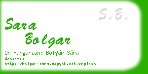 sara bolgar business card