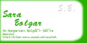 sara bolgar business card